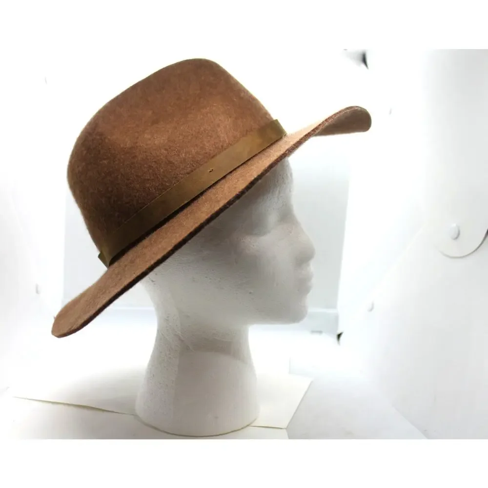 pistil Brown Wide-Brim Felt Fedora with Leather Band